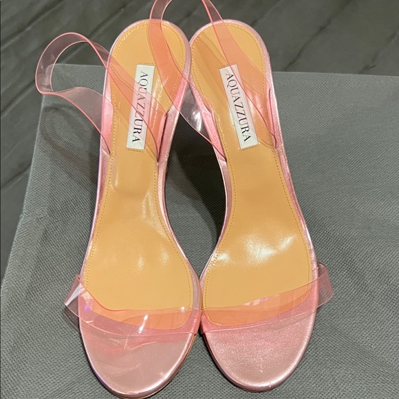 Aquazzura Pink Transparent Strap Heels - Picture 1 of 9
